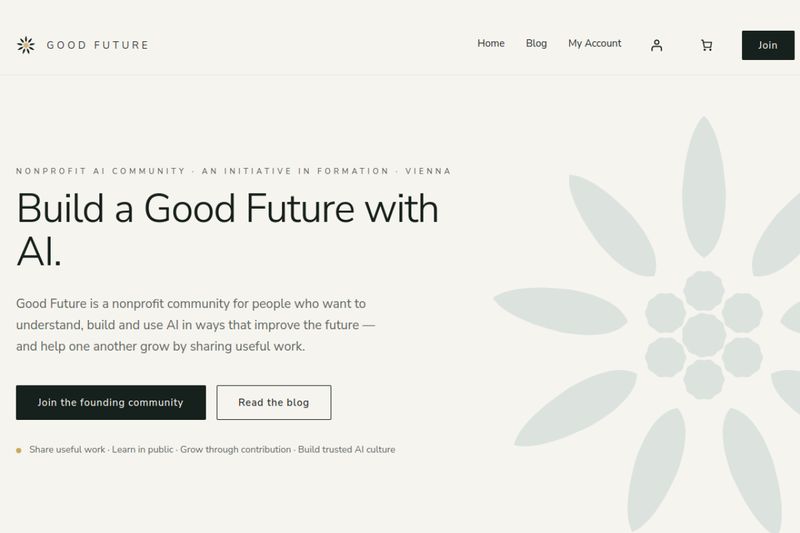 Screenshot of the Good Future website
