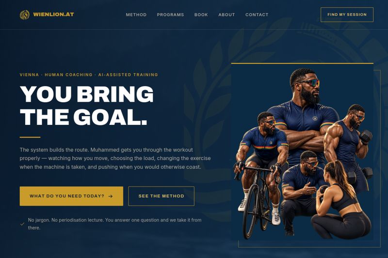 Screenshot of the Wienlion website