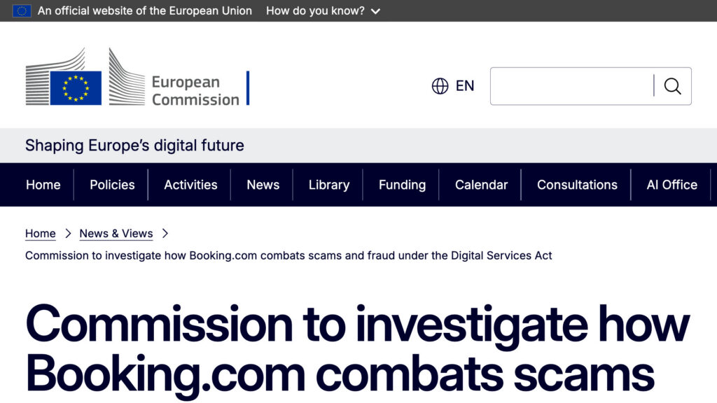 La UE investiga a Booking.com