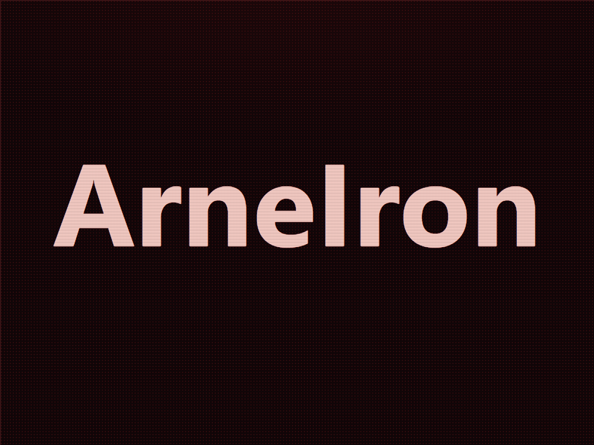 The ArneIron Lite theme screenshot: the ArneIron wordmark on the near-black Old Arnie canvas