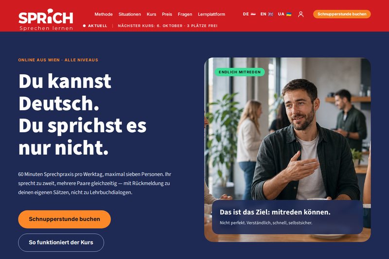 Screenshot of the SPRiCH website
